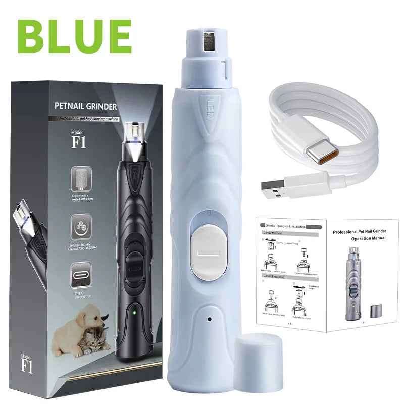 Painless Pet Nail Grinder — Quiet, Rechargeable & LED-Lit