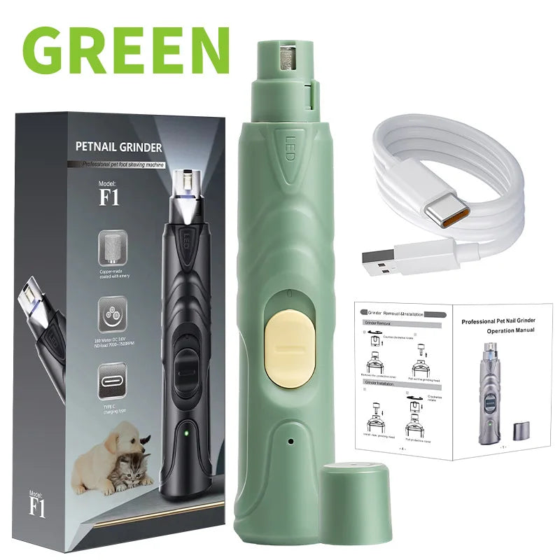 Painless Pet Nail Grinder — Quiet, Rechargeable & LED-Lit